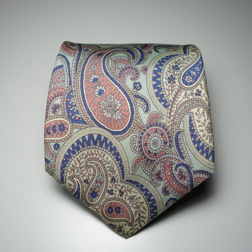 Vintage Polo Ralph Lauren Paisley Silk Tie Made By Hand In USA, Size 55.5 inches